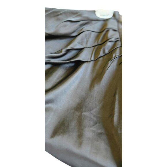 ASTR Size Medium Skirt Long Pencil Pleated Black Silk-Like NWT - Picture 10 of 10